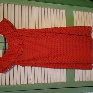 Dressbarn Vibrant Red Eyelet Detailing Dress